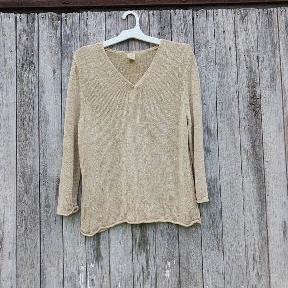 J. Jill Sweaters - J. Jill Silk Nylon Lightweight Beachy Pullover Oatmeal Sweater Women’s Size M